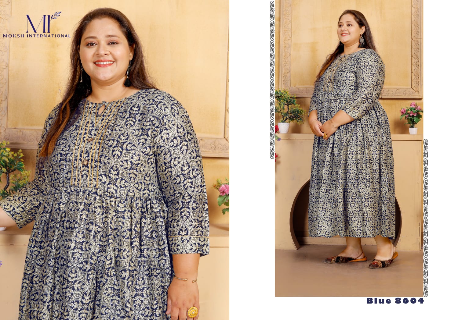 Big Size Vol 1 By Moksh Rayon Printed Plus Size Kurtis Wholesale Shop In Surat

